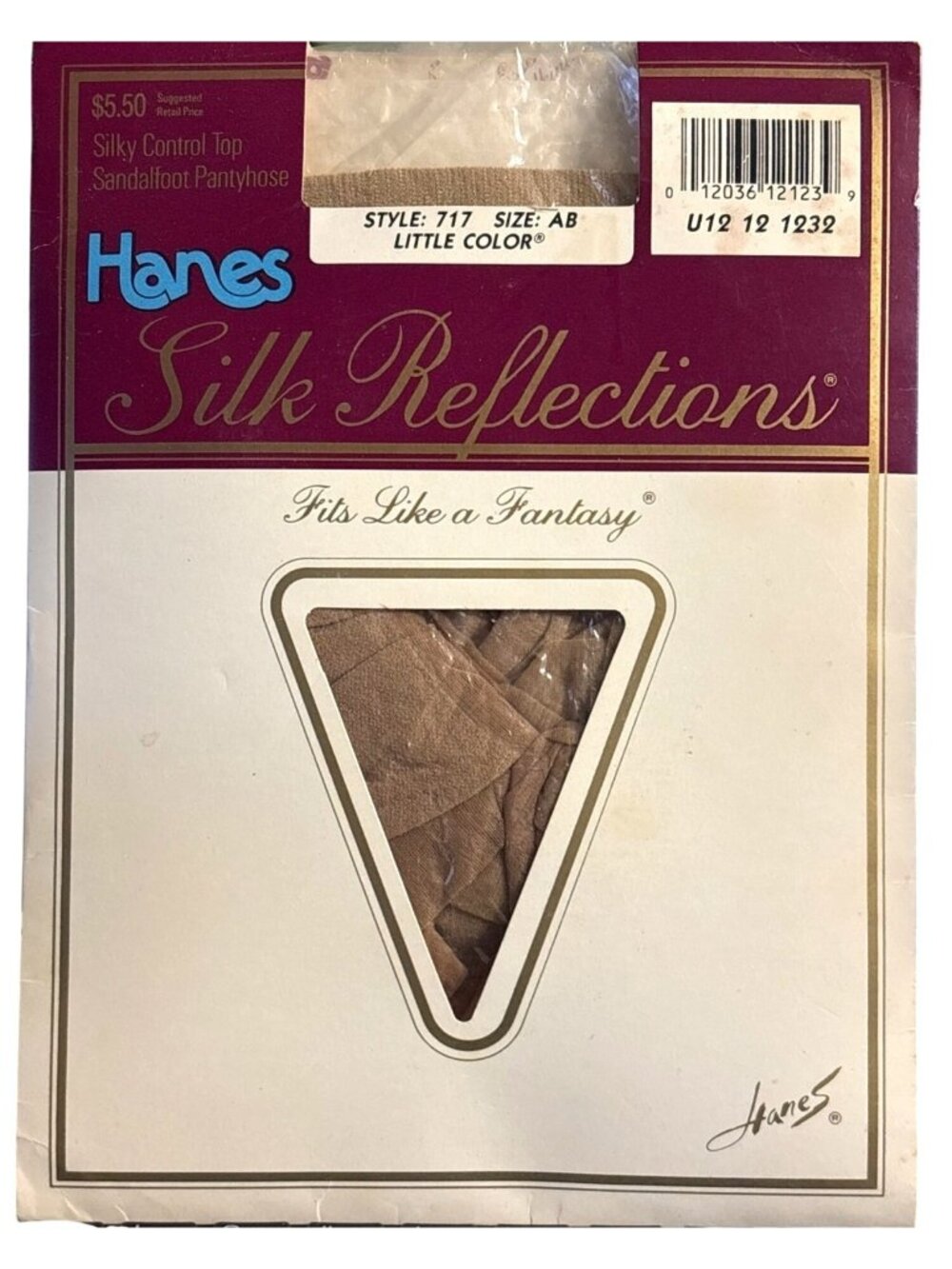 VTG Womens Hanes Silk Reflections Sandalfoot Pantyhose Size AB Little Color 717